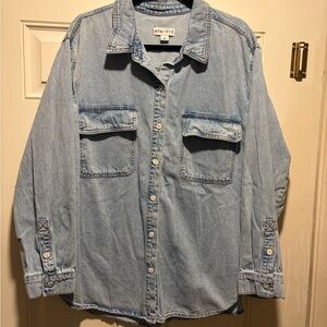 Ava & Viv Classic Blue Denim Button-Up